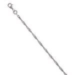 Chane de cheville femme en argent 925, maille singapour torsade