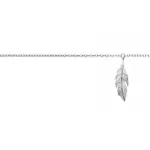 Chane de cheville pour femme en argent rhodi - plume