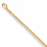 Chaîne femme plaqué or, maille jaseron 2mm Chaîne femme plaqué or, maille jaseron 2mm