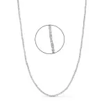 Chane originale en or blanc 18 carats, maille forat diamante 1, 8mm