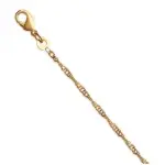 Chane plaqu or, femme & enfant, maille torsade singapour 1, 9mm