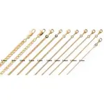 Chane plaqu or, maille gourmette, 10 largeurs