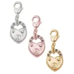 Charm bracelet, coeur plaqué or / swarovski - cadenas Charm bracelet, coeur plaqué or / swarovski - cadenas