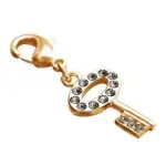 Charm bracelet femme, cl en plaqu or & swarovski, zo bijoux