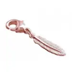 Charm pour bracelet femme, plume rose dorée, création zoé bijoux Charm pour bracelet femme, plume rose dorée, création zoé bijoux