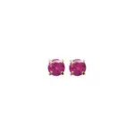 Clous d'oreilles femme & enfant, rubis synth�tique 4 mm