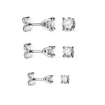 Clous d'oreilles en or blanc et �co - diamant - yana