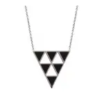 Collier en acier et émail noir pour femme - hepta Collier en acier et émail noir pour femme - hepta