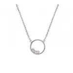 Collier en argent pour femme - cercle brillant