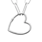 Collier argent pour femme, fermoir coeur - attache