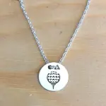 Collier argent pour femme, golf - pendentif balle