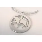 Collier argent, pendentif cheval & cavalier au dressage Collier argent, pendentif cheval & cavalier au dressage