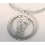 Collier argent, pendentif hippocampe - cabanetchanque