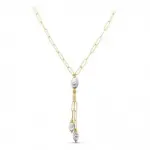 Collier aurélia - or bicolore 18 carats et pendentif gouttes facettées Collier aurélia - or bicolore 18 carats et pendentif gouttes facettées