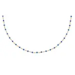 Collier bleu en plaqu� or pour femme - pep's
