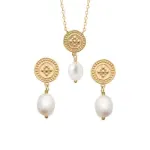 Collier ou boucles d'oreilles pendantes, perles de culture - ryaa