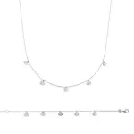 Collier breloques, coeurs en argent 925 milli�mes - tiptop