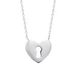 Collier coeur cadenas en argent 925 milli�mes