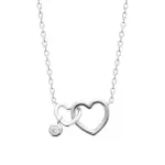 Collier coeurs entrelac�s, argent rhodi� 925 & zircon - scala