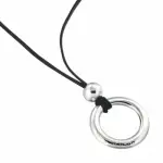 Collier crateur, cercle argent / cuir gris, zo bijoux