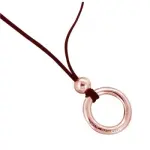 Collier crateur, cuir rouge et plaqu or rose, zo bijoux