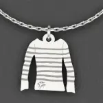 Collier crateur, pendentif marinire en argent