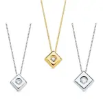 Collier diamant solitaire femme, or 18 carats - carré Collier diamant solitaire femme, or 18 carats - carré