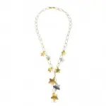 Collier etoile en or bicolore blanc et jaune 18 carats - evania Collier etoile en or bicolore blanc et jaune 18 carats - evania
