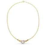 Collier exceptionnel, or bicolore 18 carats, zircons et perle de culture - altair