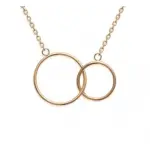 Collier femme, 2 anneaux en plaqu or - chryo