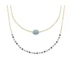 Collier femme, amazonite, perles de miyuki & plaqu or - luny