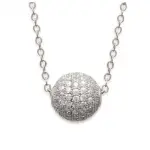 Collier femme en argent 925 & pendentif perle brillante