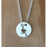 Collier femme argent, crateur cabanetchanque, pendentif autruche