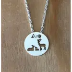 Collier femme argent, créateur cabanetchanque, pendentif cerf famille Collier femme argent, créateur cabanetchanque, pendentif cerf famille