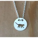 Collier femme argent, crateur cabanetchanque, pendentif chat debout