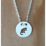 Collier femme argent, crateur cabanetchanque, pendentif chat patte
