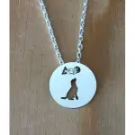 Collier femme argent, crateur cabanetchanque, pendentif chien assis