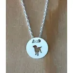 Collier femme argent, crateur cabanetchanque, pendentif chien debout