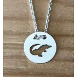Collier femme argent, crateur cabanetchanque, pendentif crocodile
