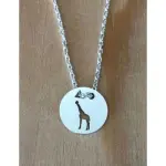 Collier femme argent, crateur cabanetchanque, pendentif girafe