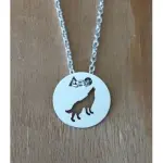 Collier femme argent, crateur cabanetchanque, pendentif loup
