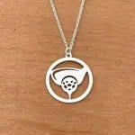 Collier femme argent, golf - pendentif bois & tee