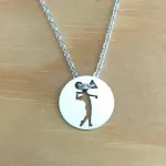 Collier femme argent, golf - pendentif golfeur