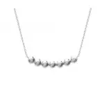 Collier femme argent, large pendentif en perles argentes - solia