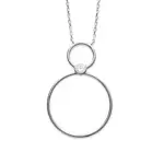Collier femme argent, pendentif anneaux et zircon - mariage Collier femme argent, pendentif anneaux et zircon - mariage