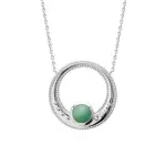 Collier femme en argent, pendentif en aventurine verte - elouna