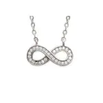 Collier femme argent, pendentif infini rehauss� de zircon - mybelle