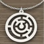 Collier femme en argent & pendentif labyrinthe par cabanetchanque