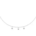 Collier femme en argent rhodi�, 3 pendentifs coeur - elise