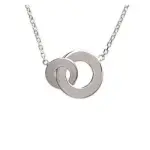 Collier femme en argent rhodi, anneaux unis - adeva